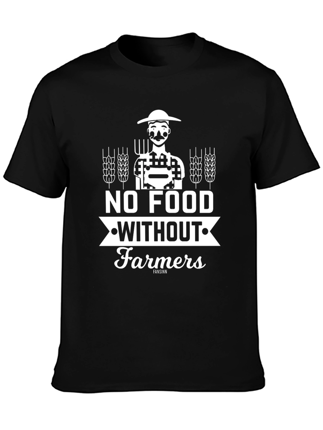 No Food Without Farmers Black T-Shirt
