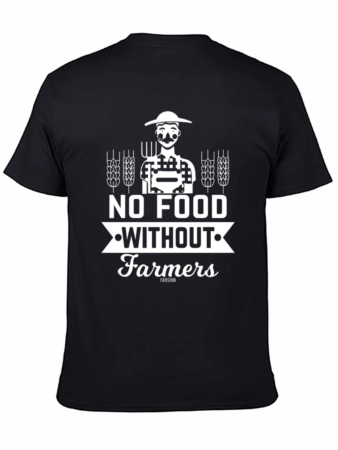 No Food Without Farmers Black T-Shirt