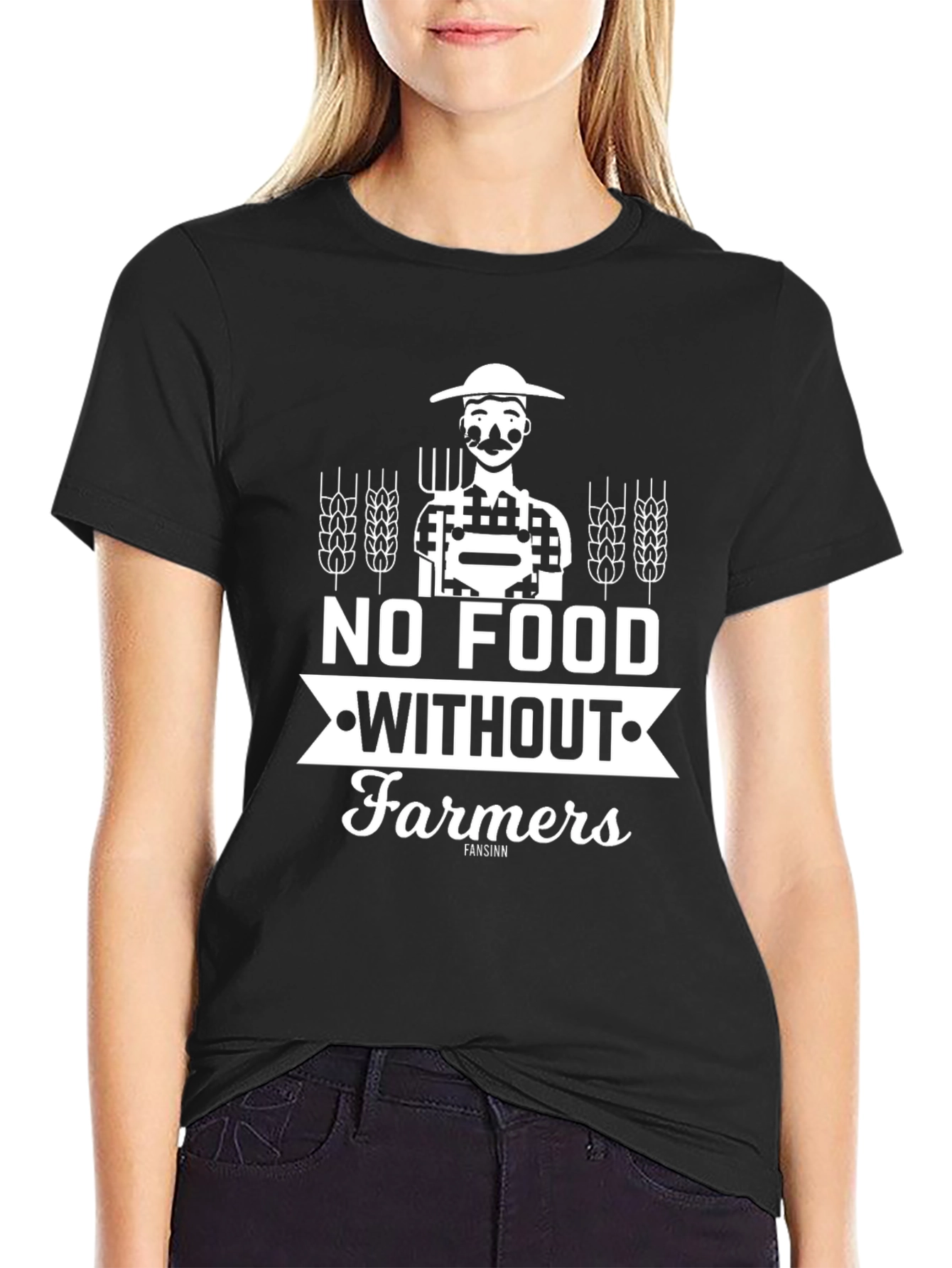 No Food Without Farmers Black T-Shirt