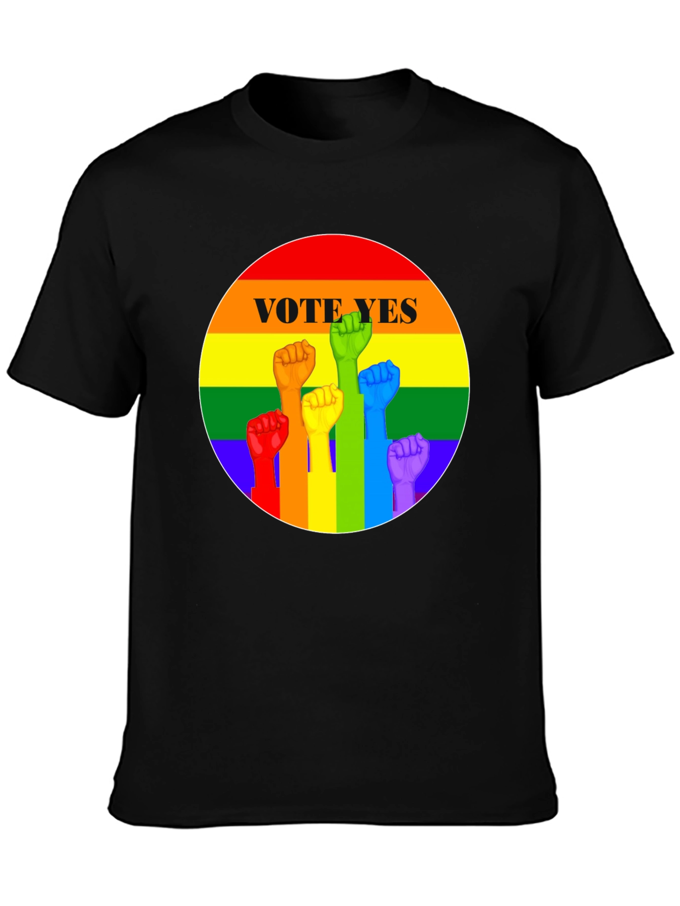 Vote Yes Rainbow Pride Fist T-Shirt