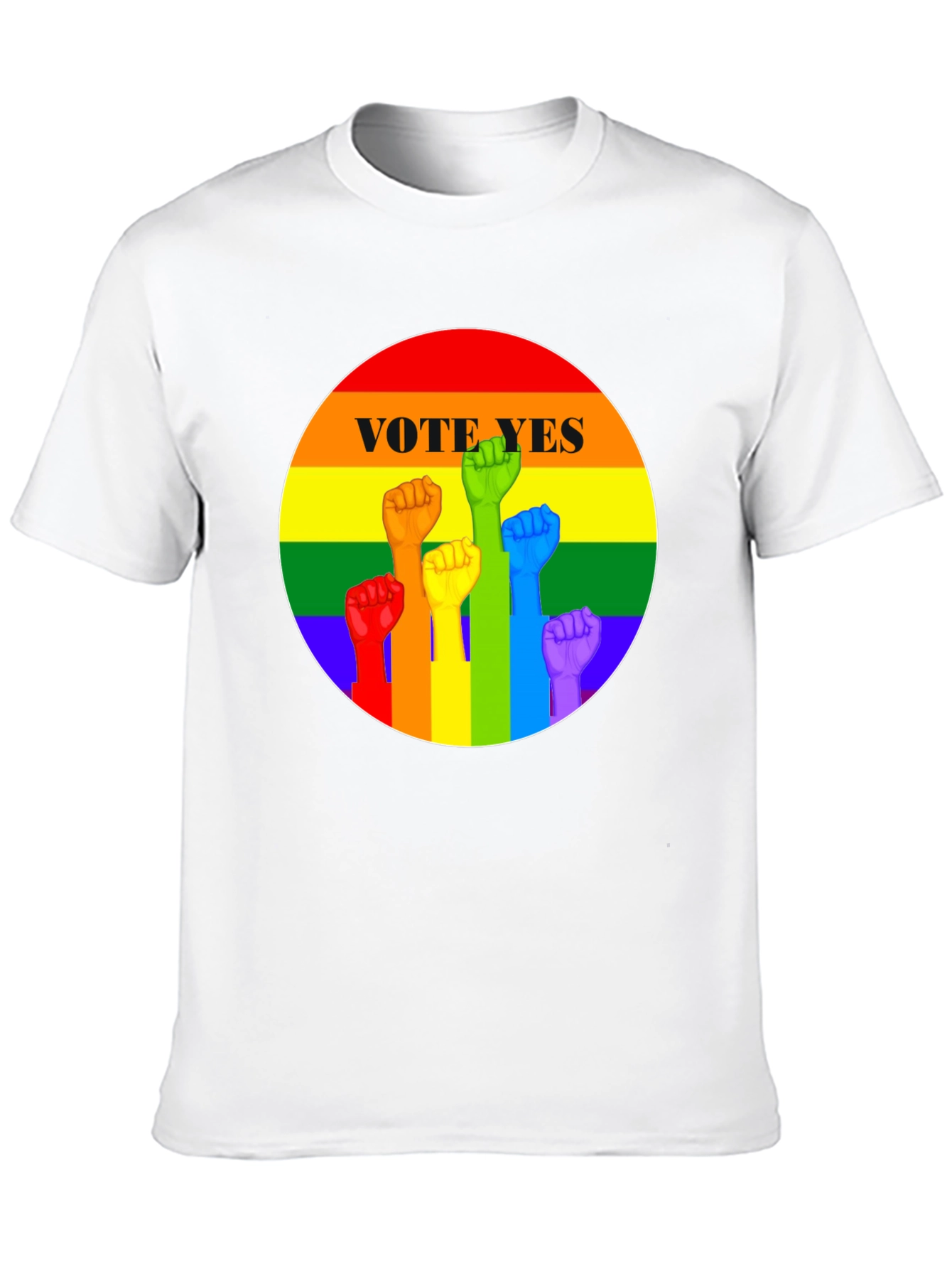 Vote Yes Rainbow Pride Fist T-Shirt