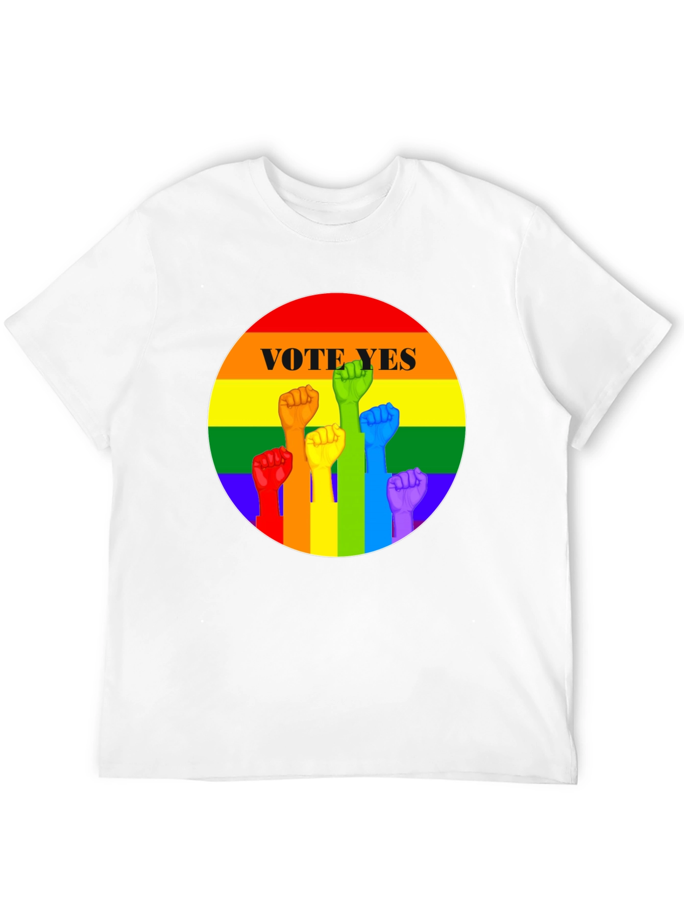 Vote Yes Rainbow Pride Fist T-Shirt