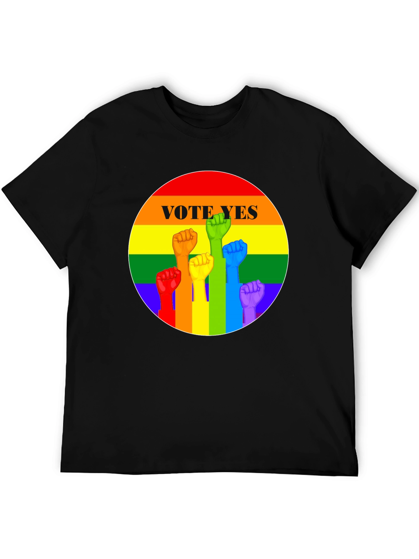 Vote Yes Rainbow Pride Fist T-Shirt