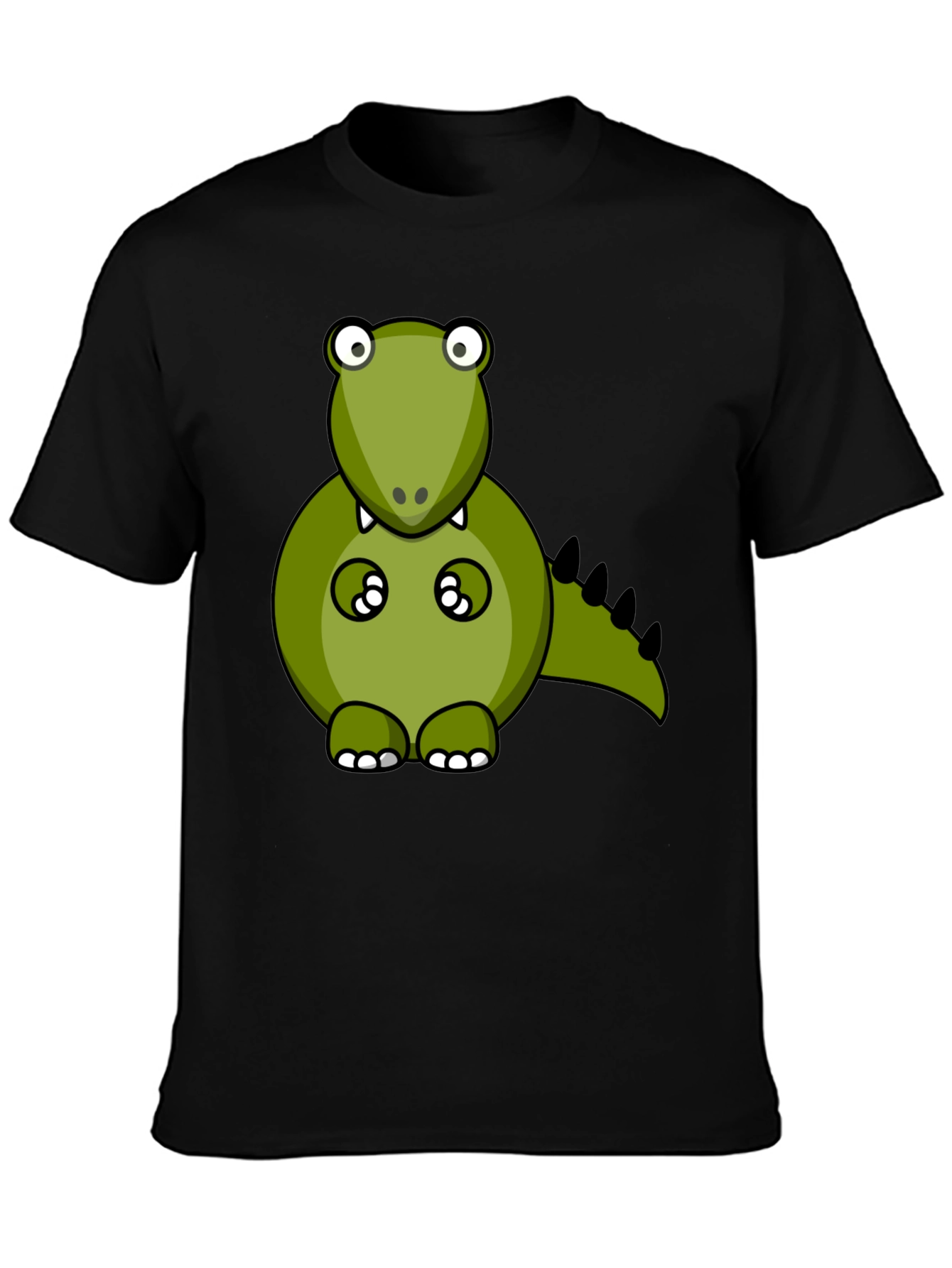 Cartoon Dino Graphic Tee - Mens Black T-Shirt