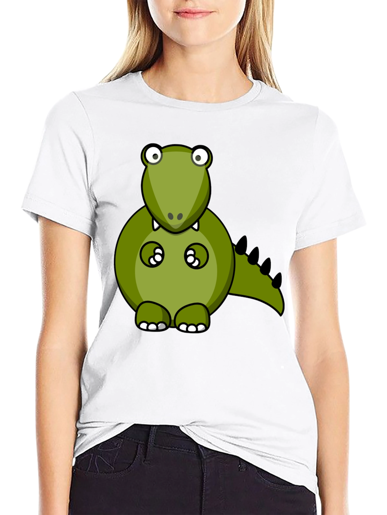 Cartoon Dino Graphic Tee - Mens Black T-Shirt