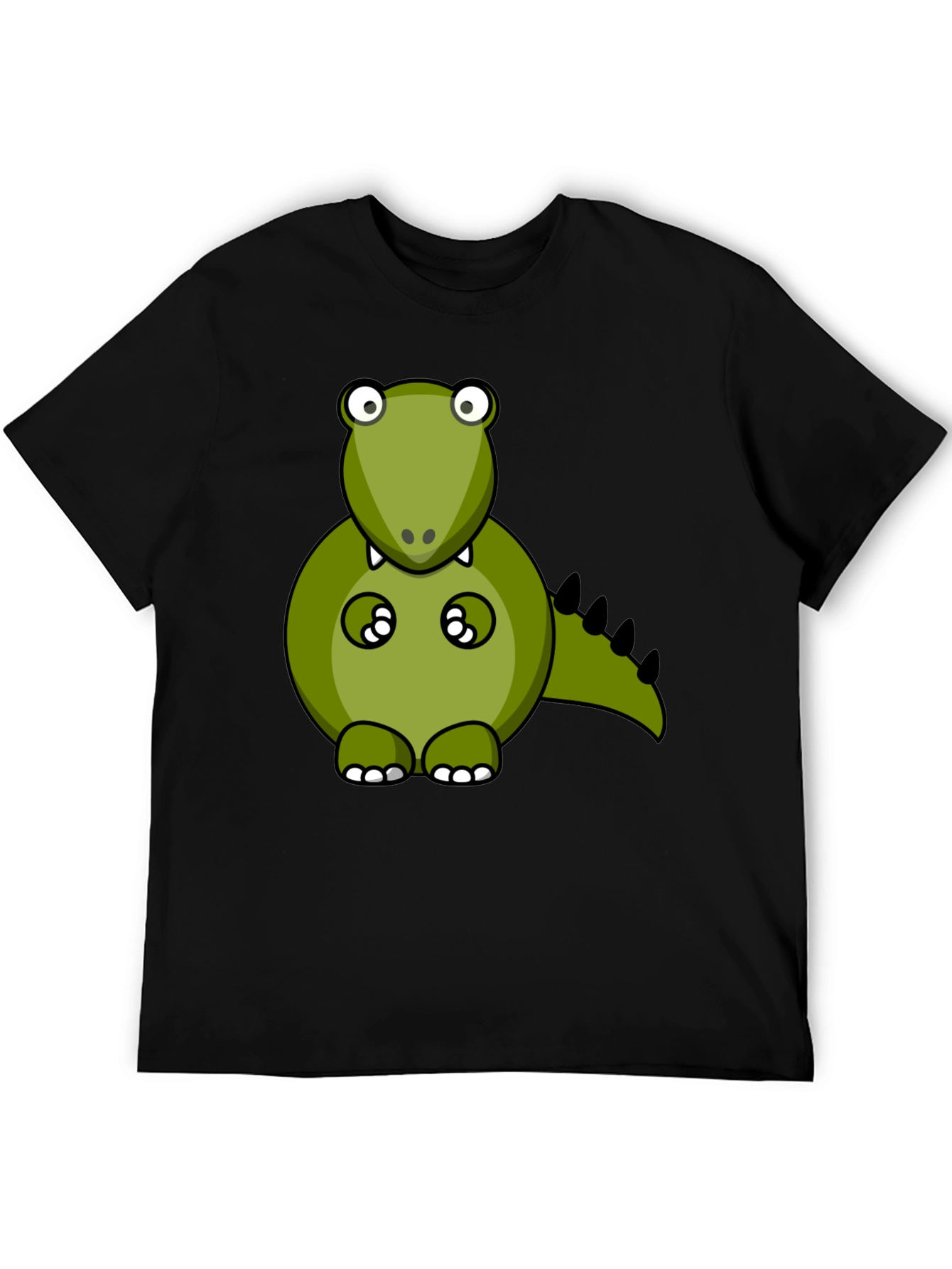 Cartoon Dino Graphic Tee - Mens Black T-Shirt