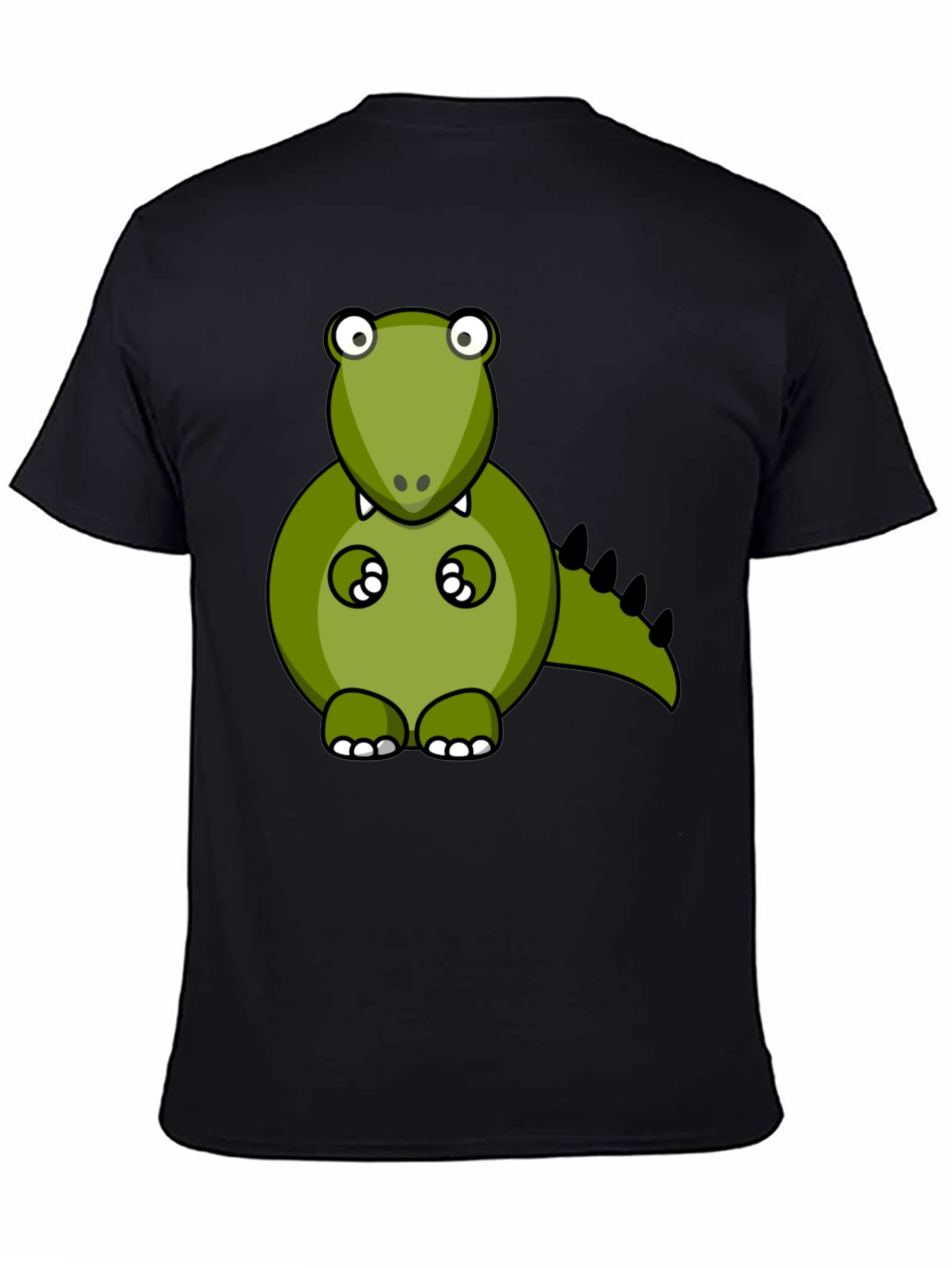 Cartoon Dino Graphic Tee - Mens Black T-Shirt