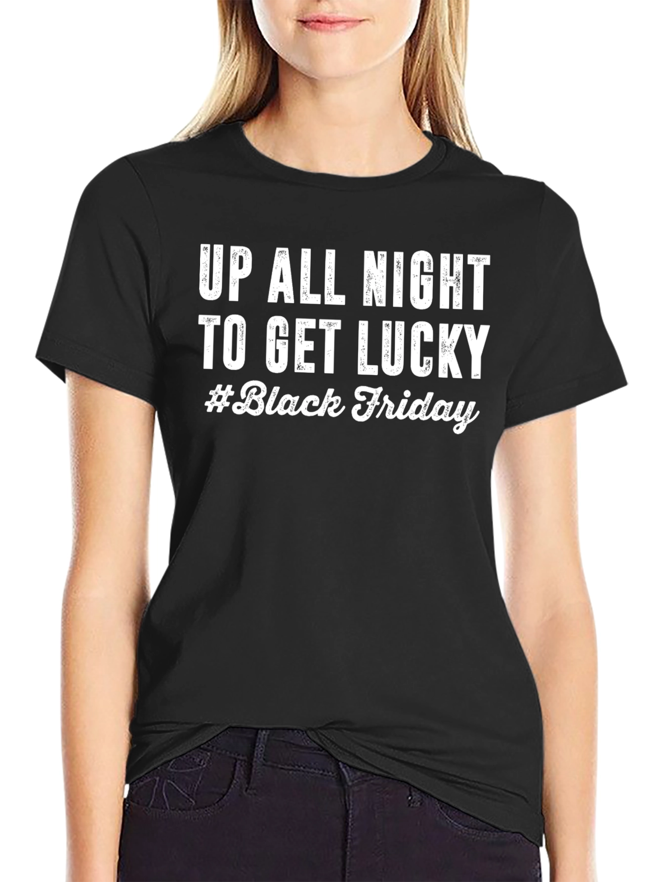 Up All Night to Get Lucky Black Friday T-Shirt