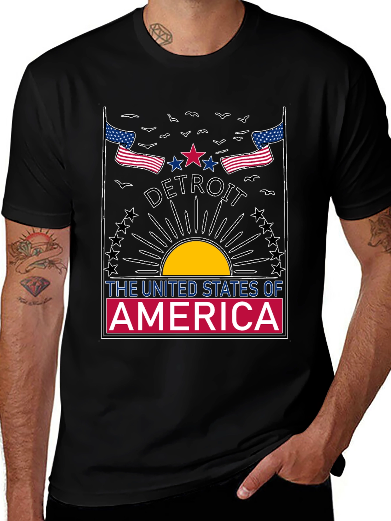 Detroit USA Graphic Tee - Patriotic Pride
