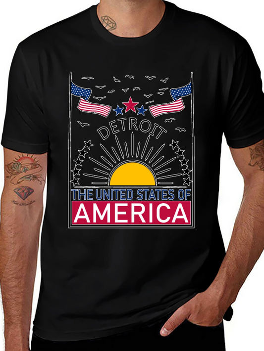 Detroit USA Graphic Tee - Patriotic Pride