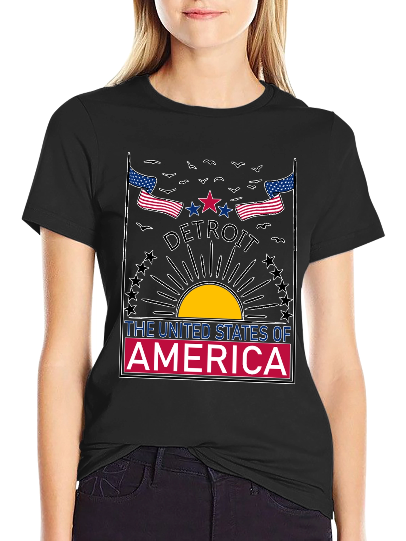 Detroit USA Graphic Tee - Patriotic Pride