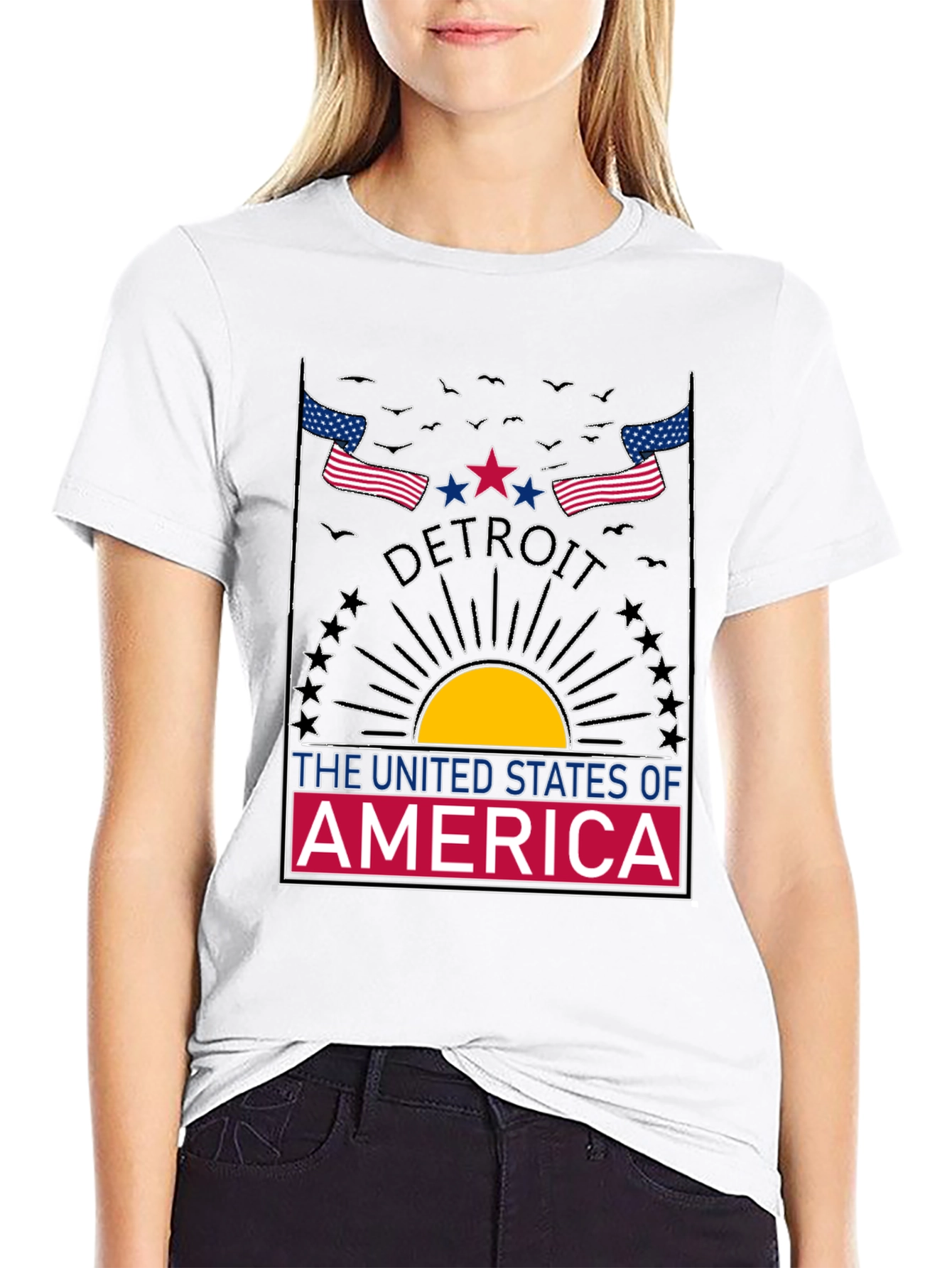 Detroit USA Graphic Tee - Patriotic Pride