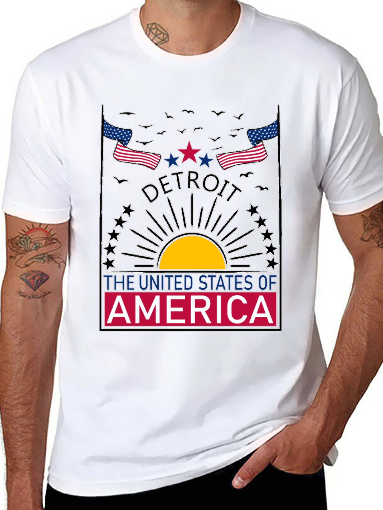 Detroit USA Graphic Tee - Patriotic Pride