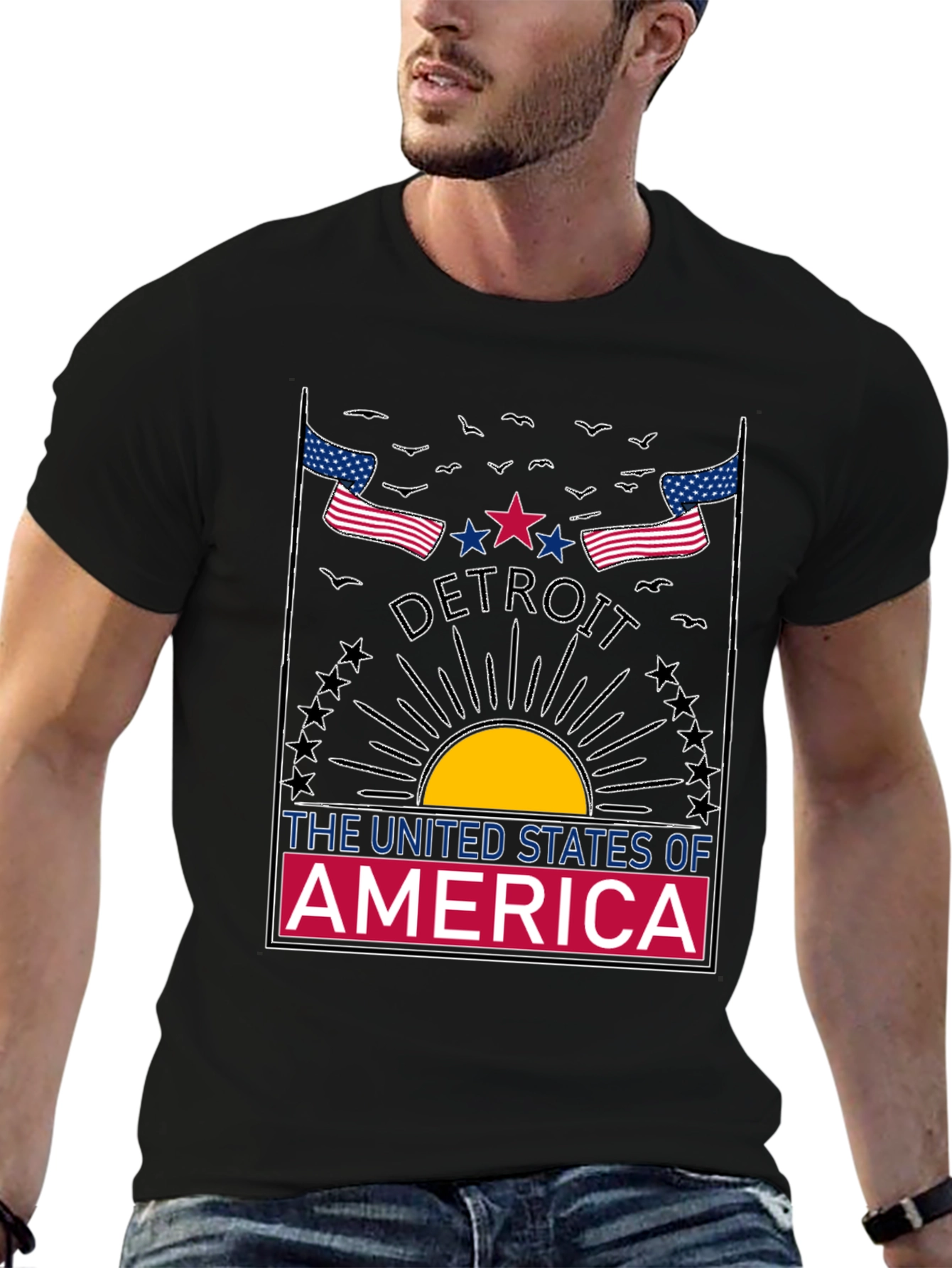 Detroit USA Graphic Tee - Patriotic Pride