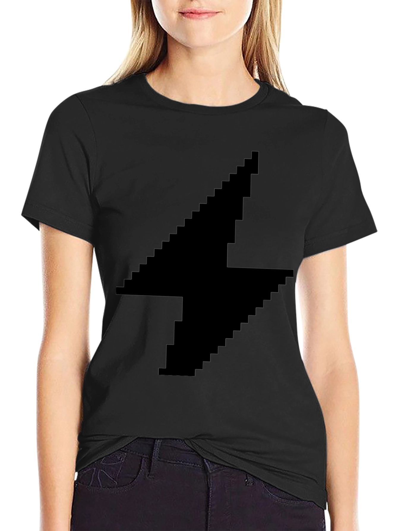 Pixel Lightning Bolt Black T-Shirt