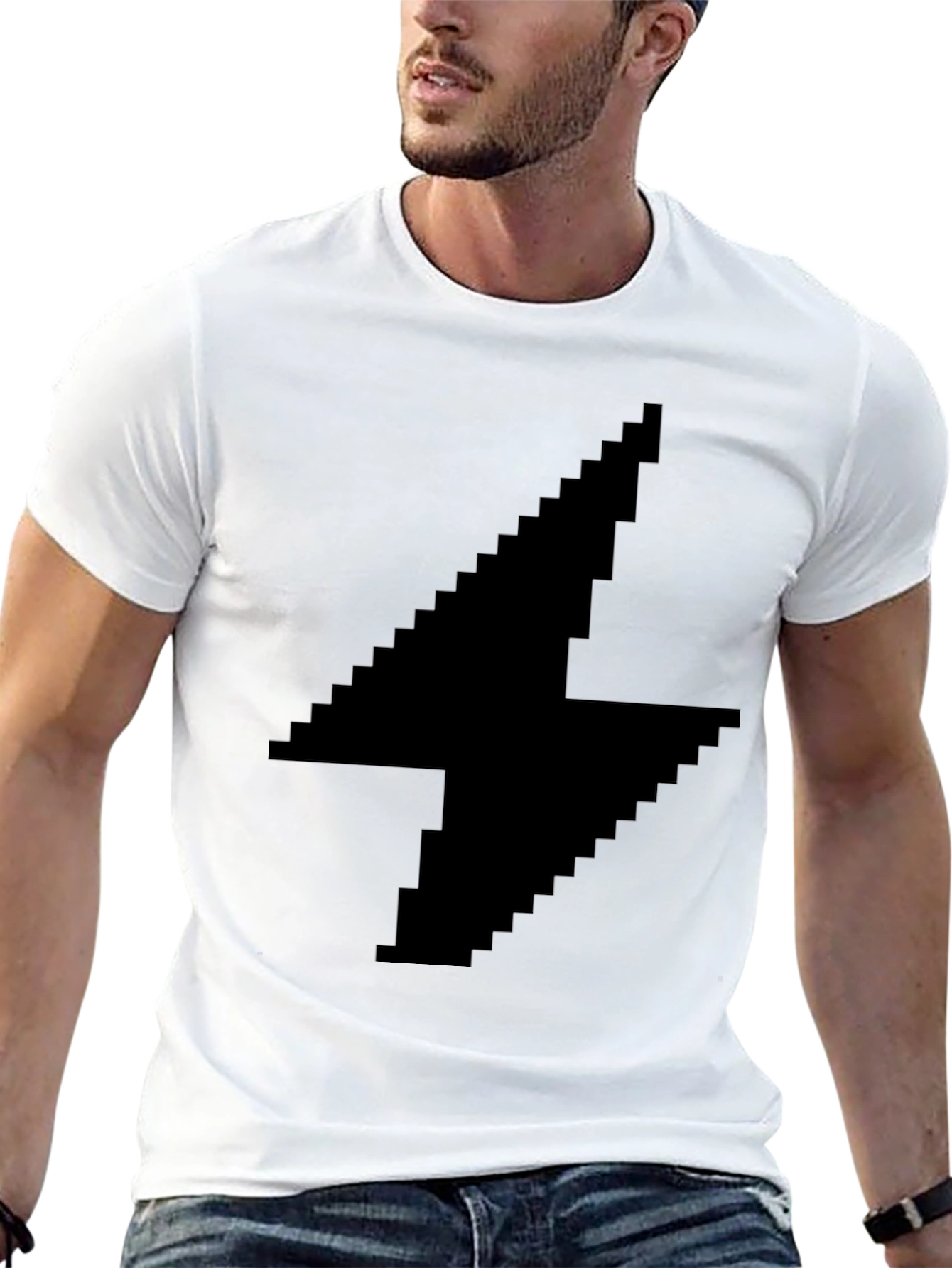 Pixel Lightning Bolt Black T-Shirt