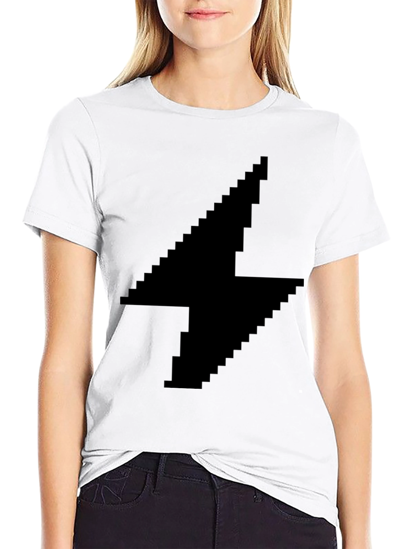Pixel Lightning Bolt Black T-Shirt