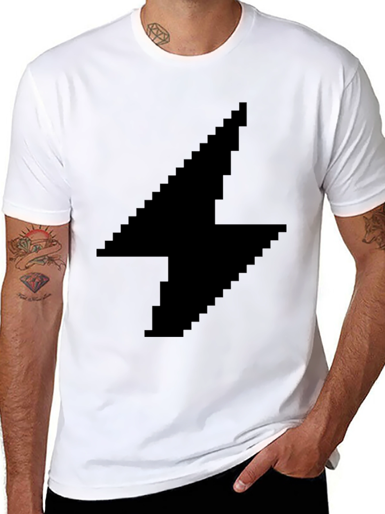 Pixel Lightning Bolt Black T-Shirt