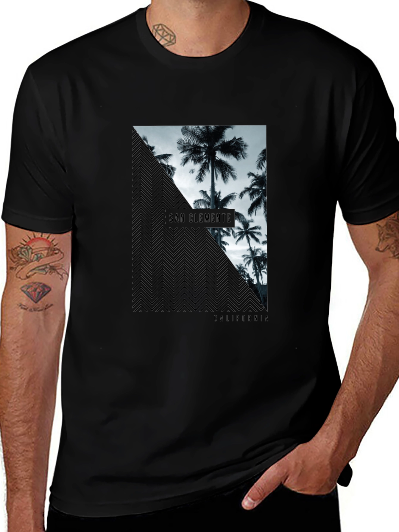 San Clemente California Graphic Tee - Black