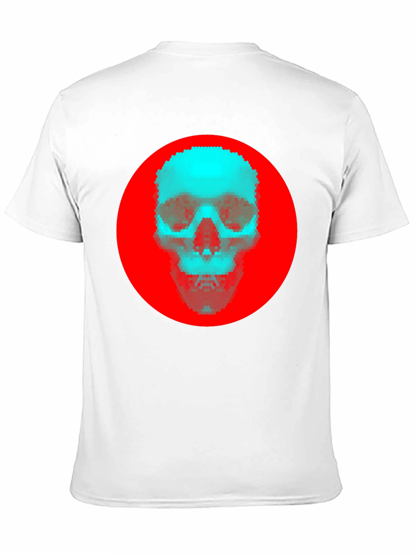 Red Circle Skull Graphic Tee - Stylish Black T-Shirt