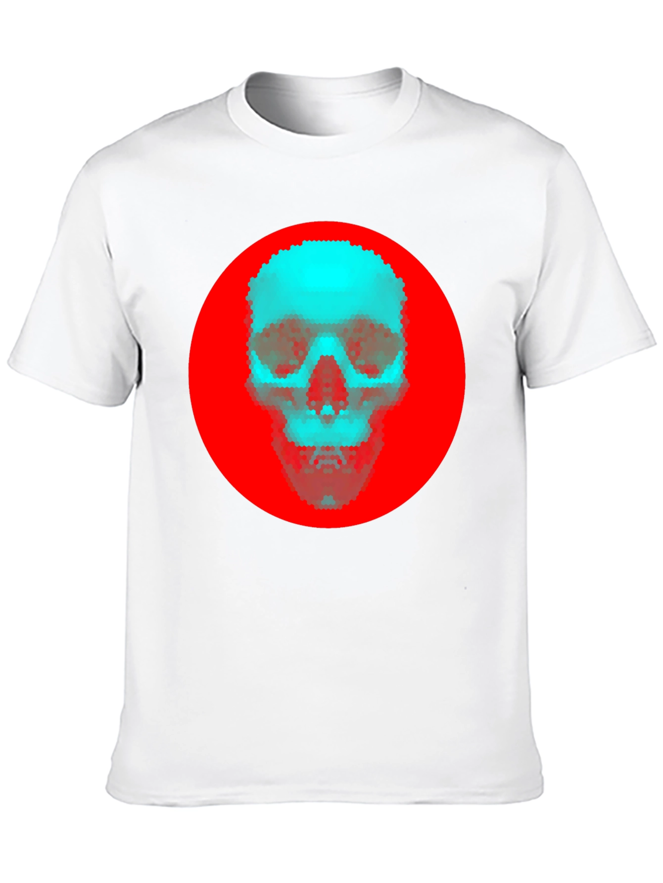 Red Circle Skull Graphic Tee - Stylish Black T-Shirt