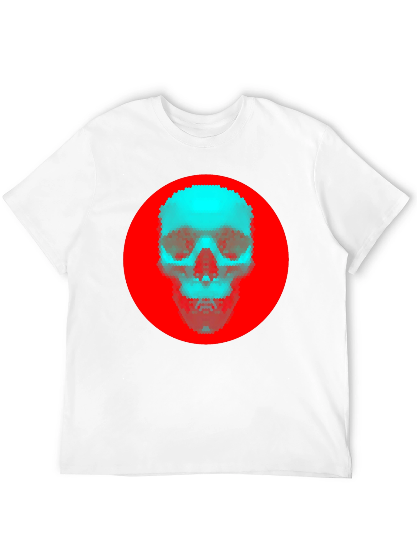 Red Circle Skull Graphic Tee - Stylish Black T-Shirt