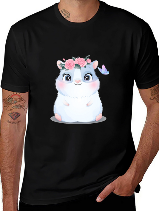 Cute Hamster in Flower Crown T-Shirt