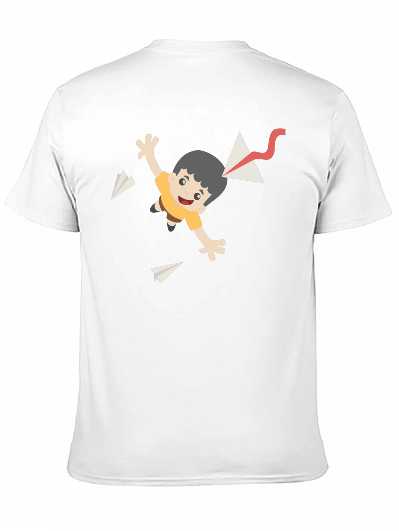 Cartoon Kite T-Shirt - Black Cotton Tee