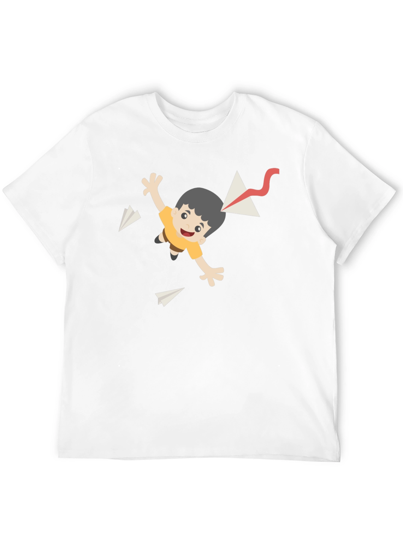 Cartoon Kite T-Shirt - Black Cotton Tee