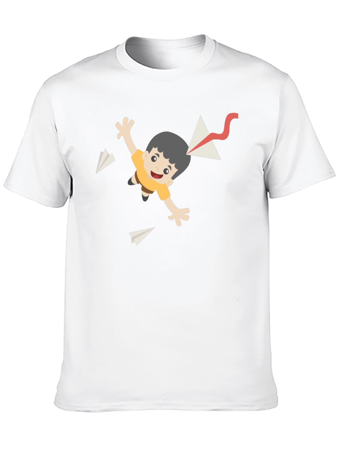Cartoon Kite T-Shirt - Black Cotton Tee