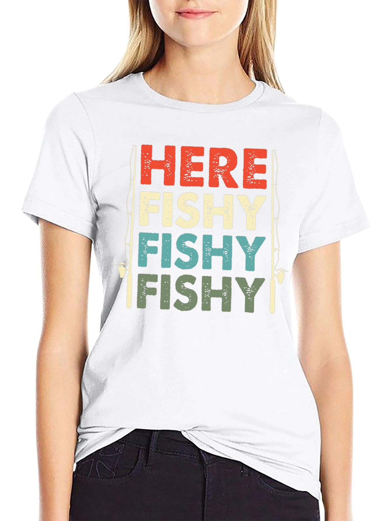 Here Fishy Fishy Fishing T-Shirt - Retro Style
