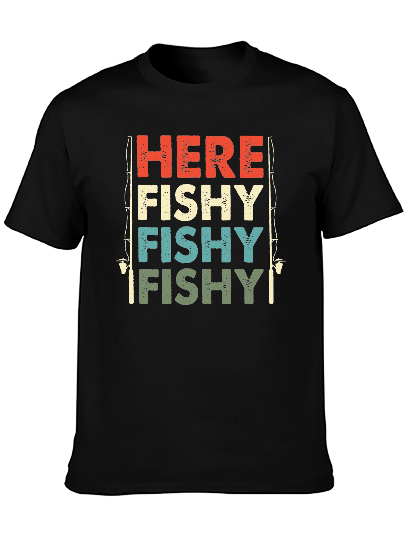 Here Fishy Fishy Fishing T-Shirt - Retro Style