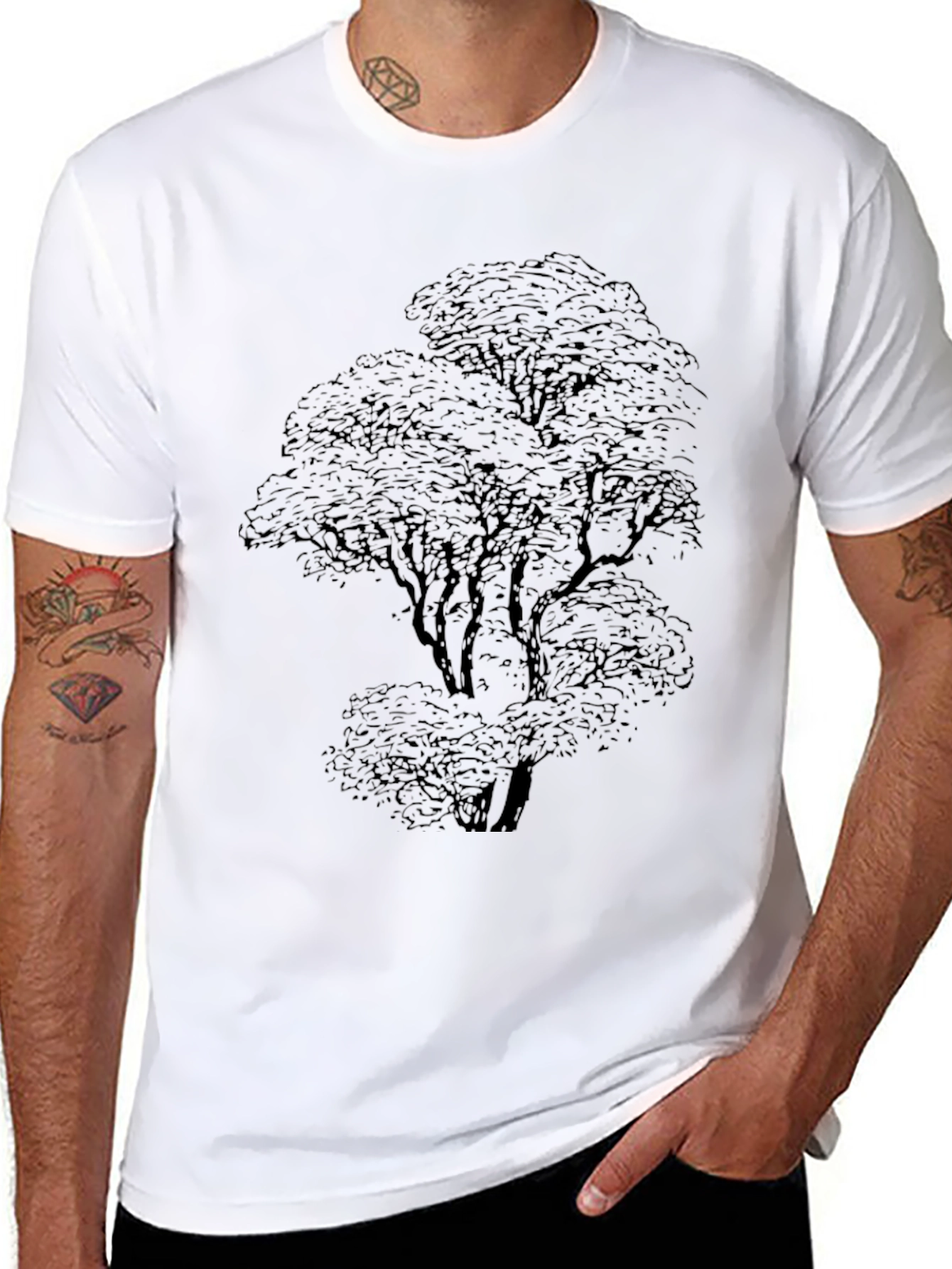 Tree Graphic Black T-Shirt