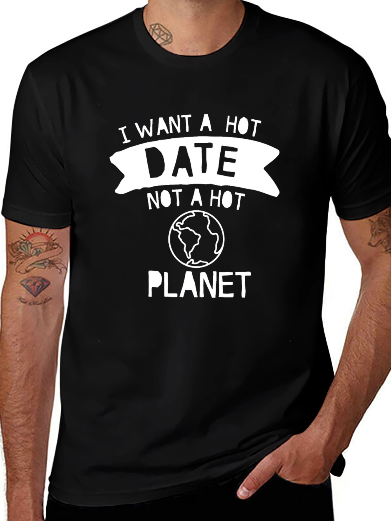 Funny Hot Date Not Hot Planet Graphic T-Shirt