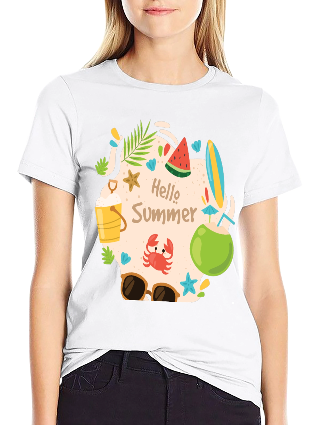 Hello Summer Graphic Tee - Mens Casual T-Shirt