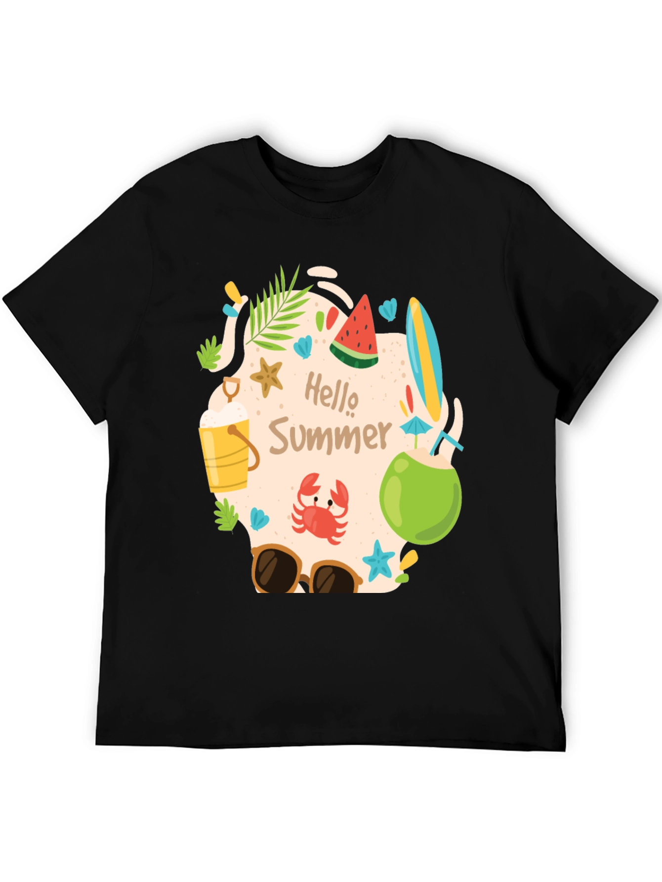 Hello Summer Graphic Tee - Mens Casual T-Shirt