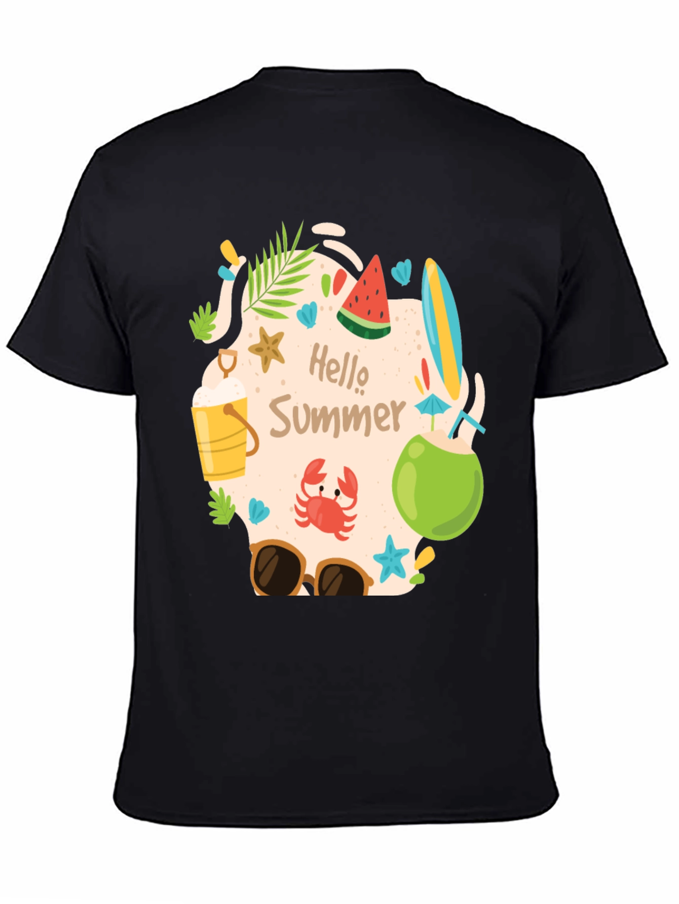 Hello Summer Graphic Tee - Mens Casual T-Shirt
