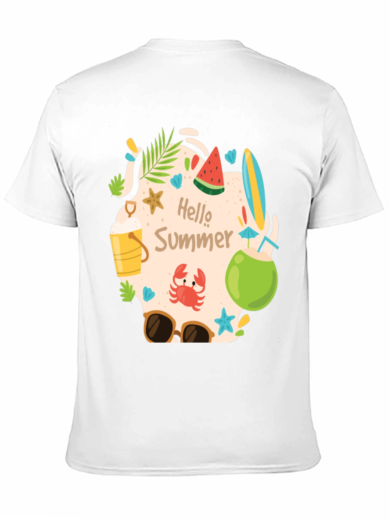 Hello Summer Graphic Tee - Mens Casual T-Shirt
