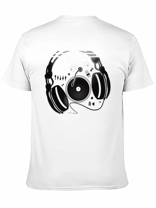 DJ Headphones Graphic T-Shirt - Black