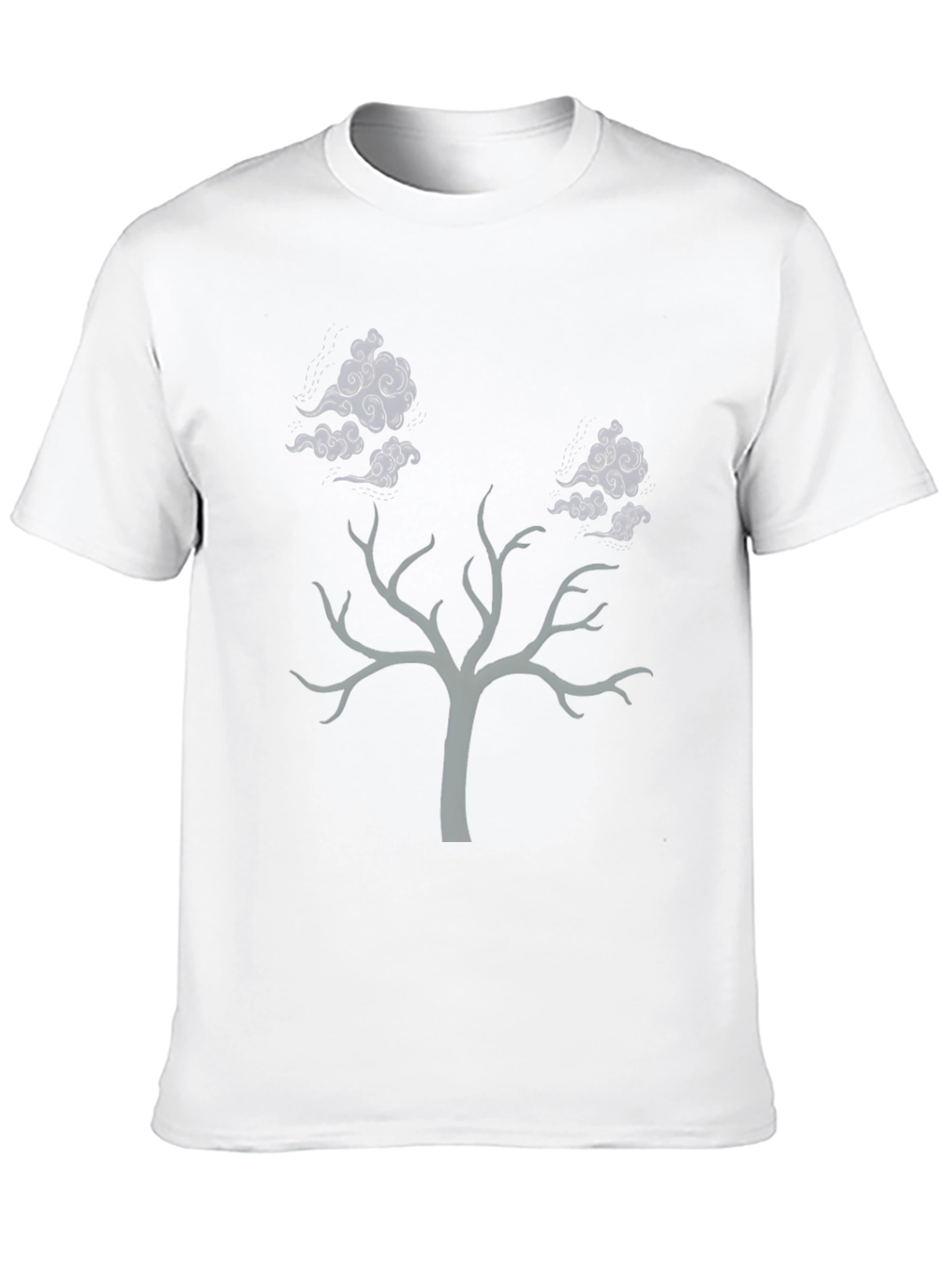 Tree and Clouds Graphic T-Shirt - Black