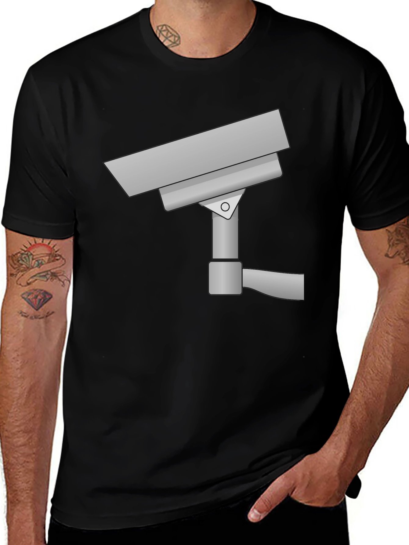 Security Camera Graphic Tee - Surveillance Style!