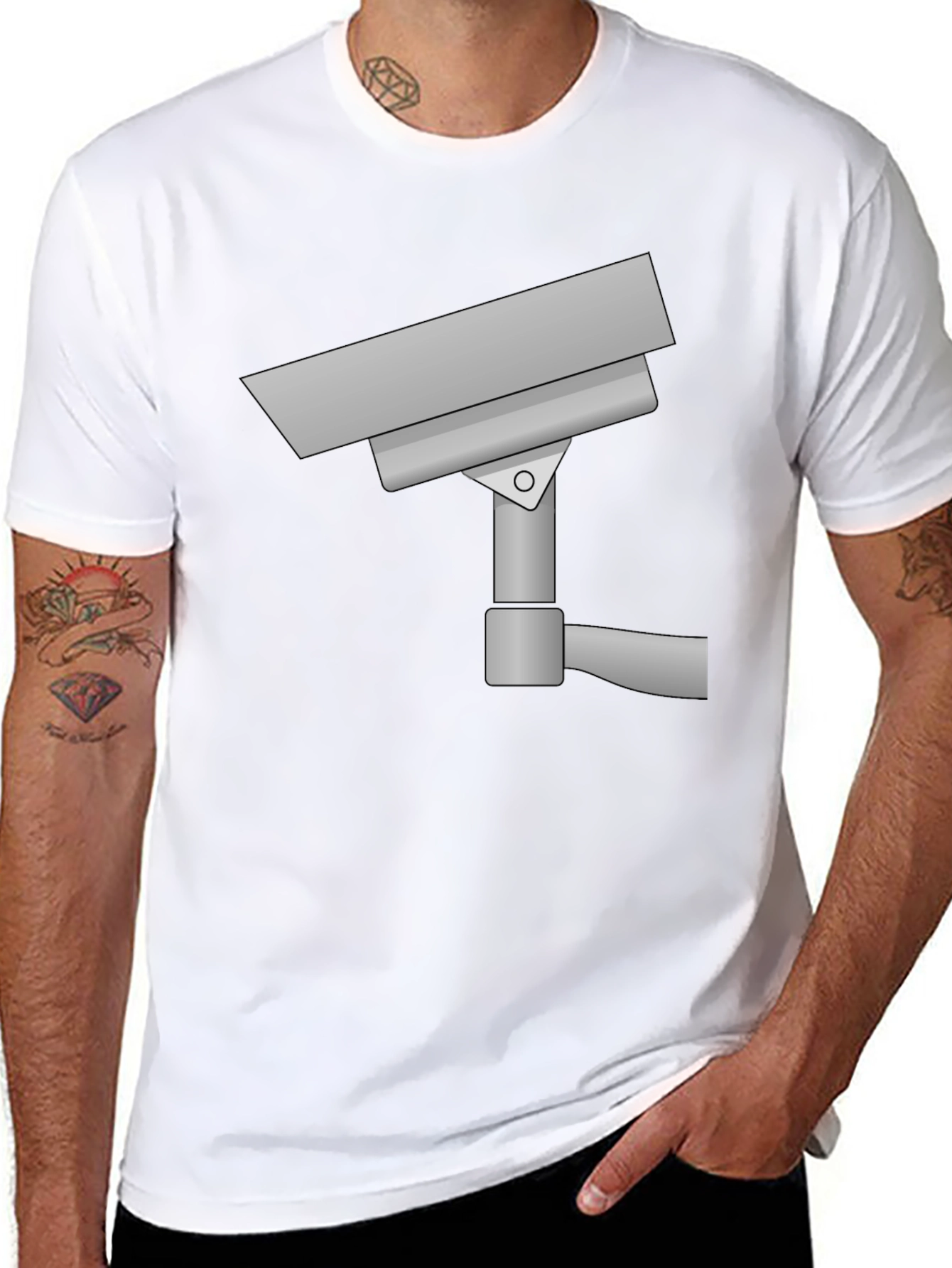 Security Camera Graphic Tee - Surveillance Style!