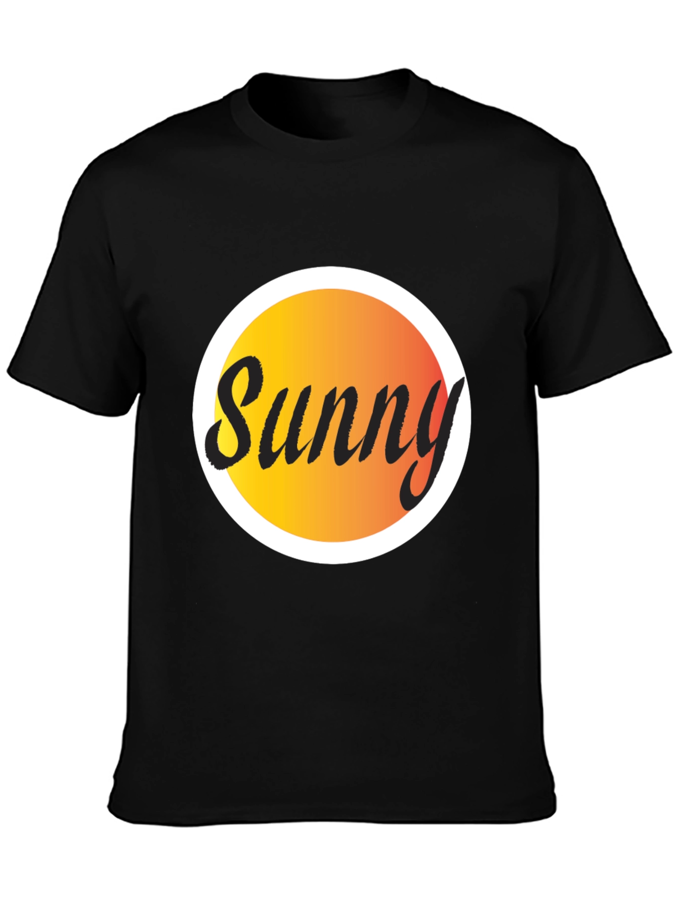 Sunny Graphic Tee - Black Cotton Blend T-Shirt