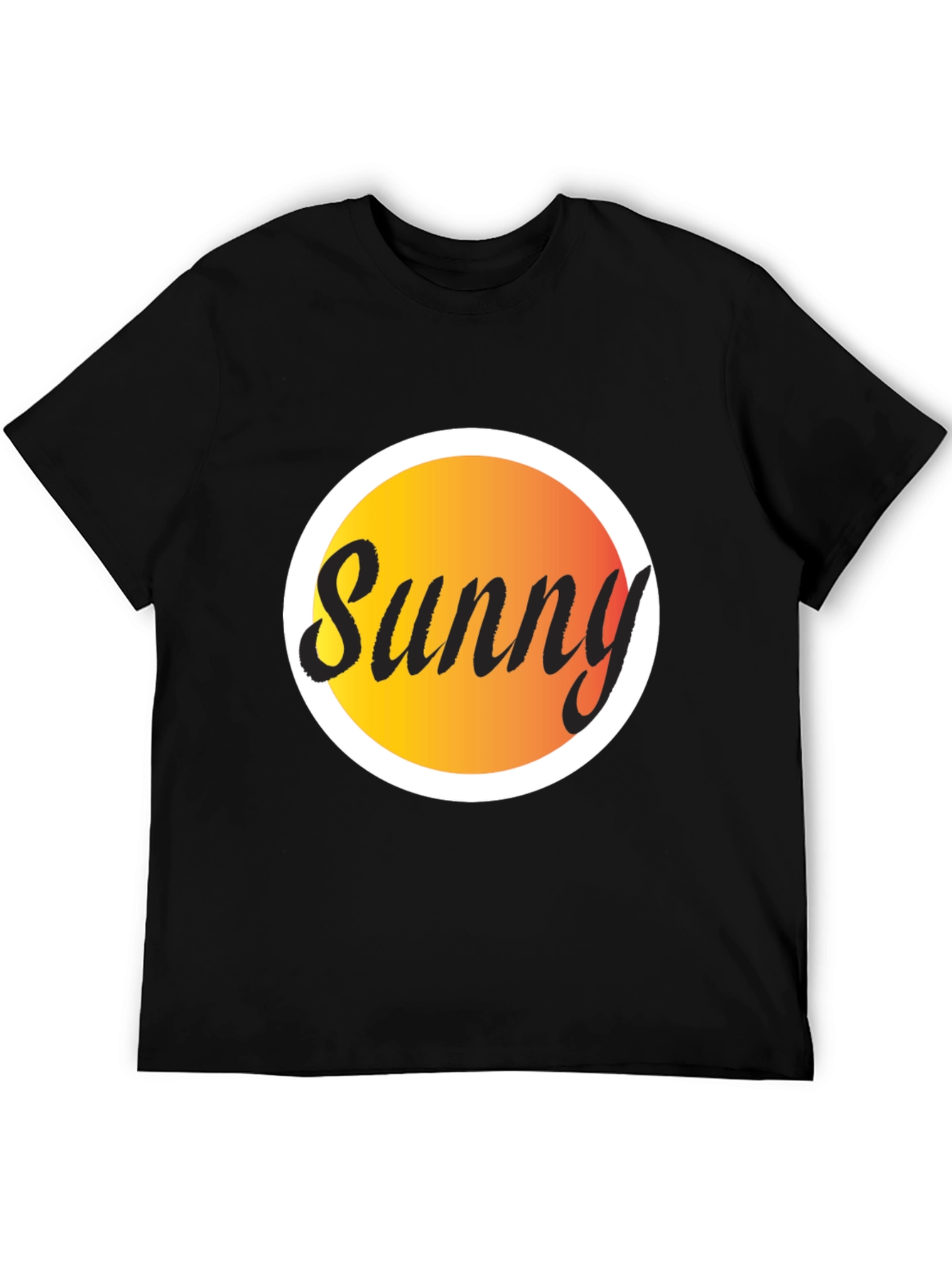 Sunny Graphic Tee - Black Cotton Blend T-Shirt