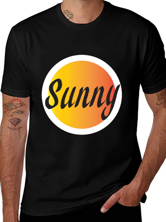 Sunny Graphic Tee - Black Cotton Blend T-Shirt