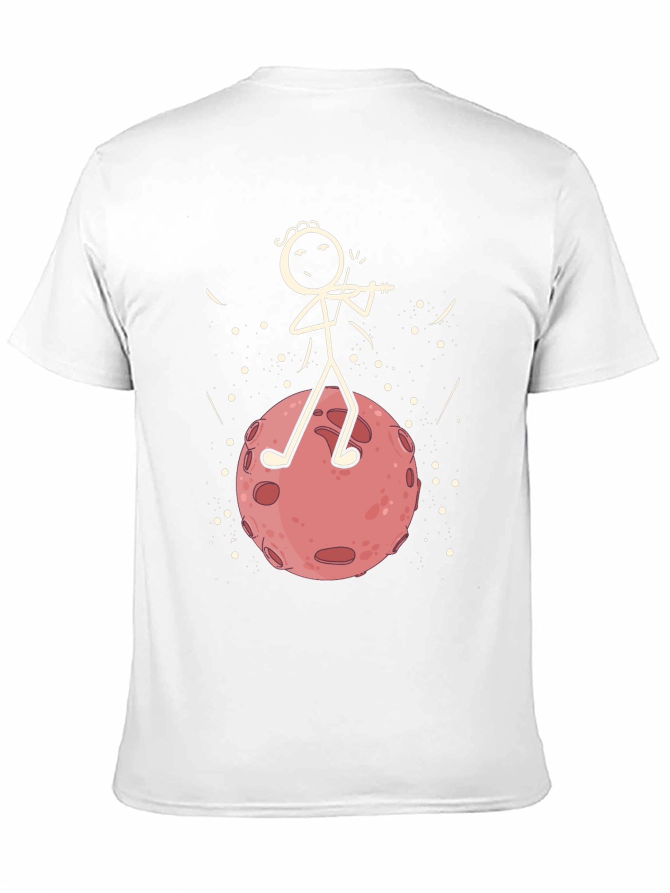 Moon Violinist Graphic T-Shirt - Black Cotton Tee