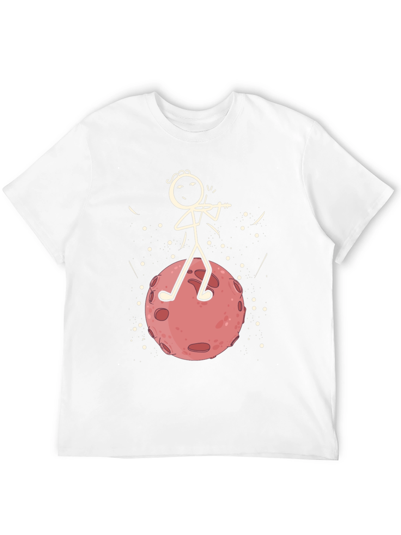 Moon Violinist Graphic T-Shirt - Black Cotton Tee