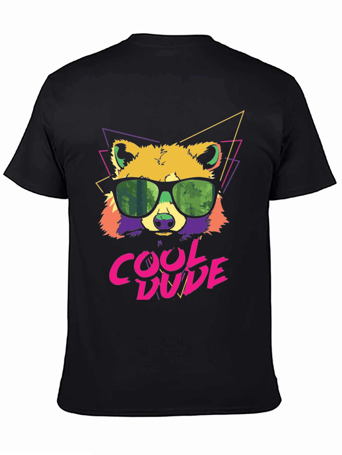 Cool Dude Raccoon Graphic Tee - Black