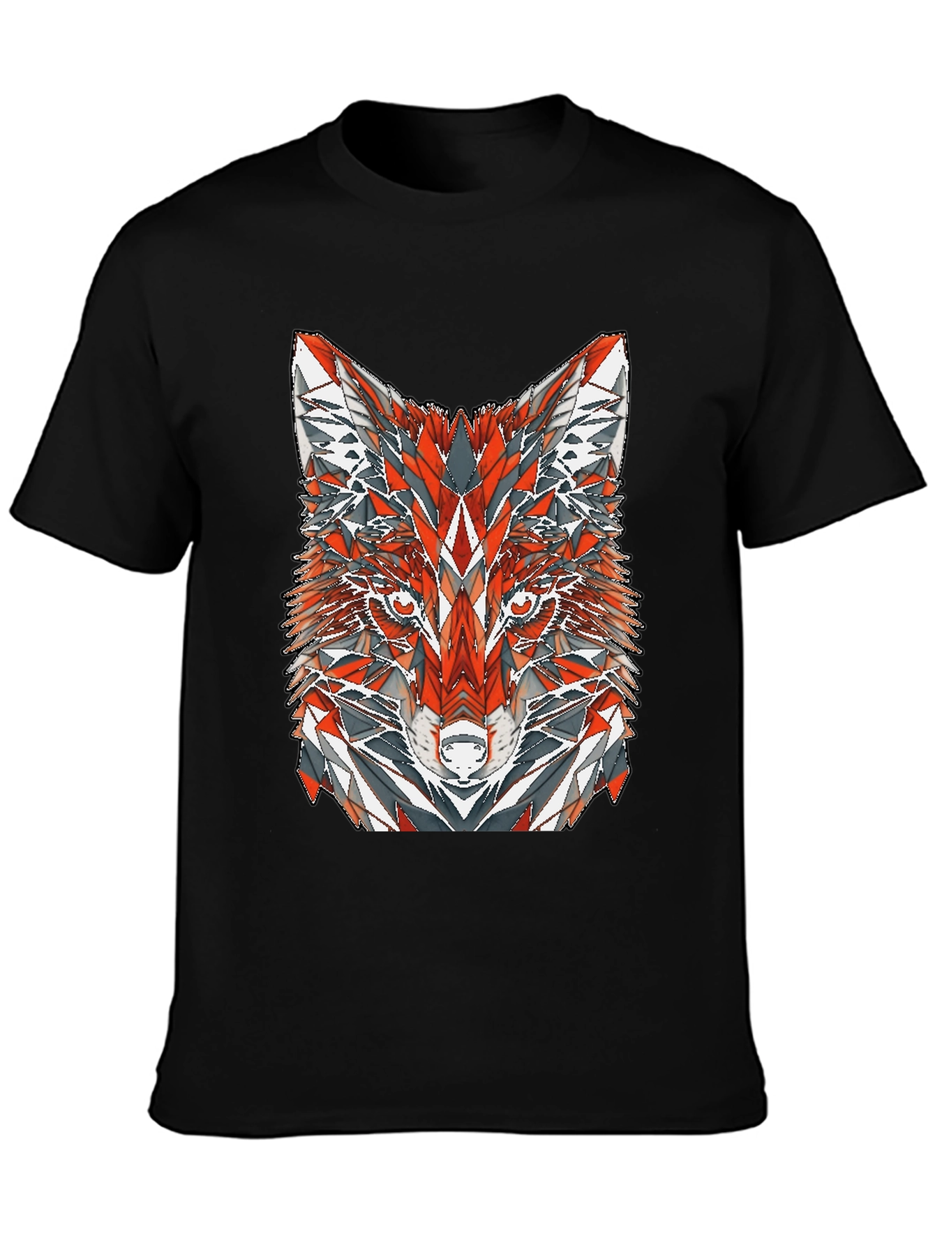 Geometric Fox Graphic Print T-Shirt