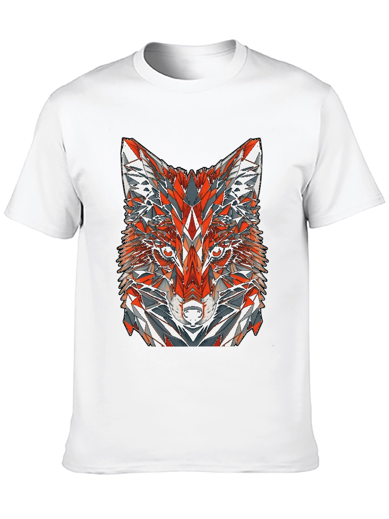 Geometric Fox Graphic Print T-Shirt